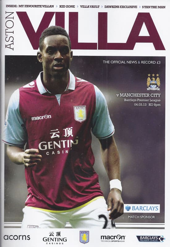 Aston Villa FC v Manchester City FC